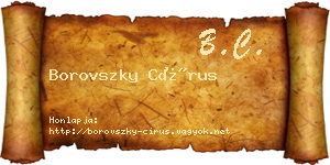 Borovszky Círus névjegykártya